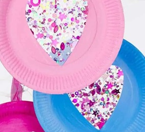 Paper Plate Heart Suncatcher