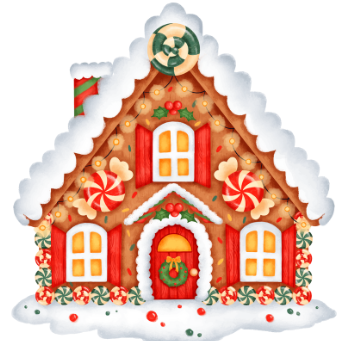 Illustration of a gingerbread house