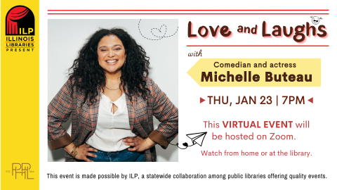 Jan. 3 7pm illinois libraries presents love and laughs