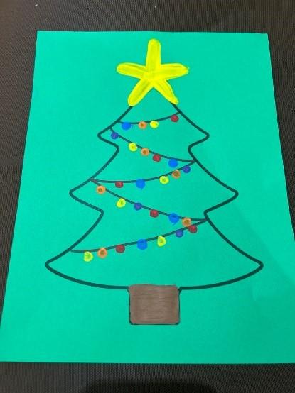 Fingerpainted Christmas tree