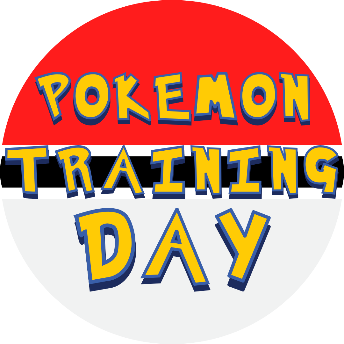 Illustration of a Pokeball with the text "Pokemon Training Day" inside.